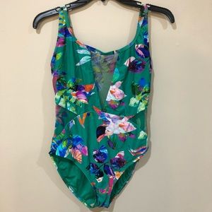 Multicolored, floral bathing suit